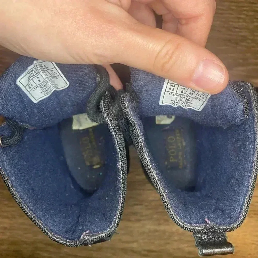 Kids Polo Ralph Lauren Black Boots - 8.5